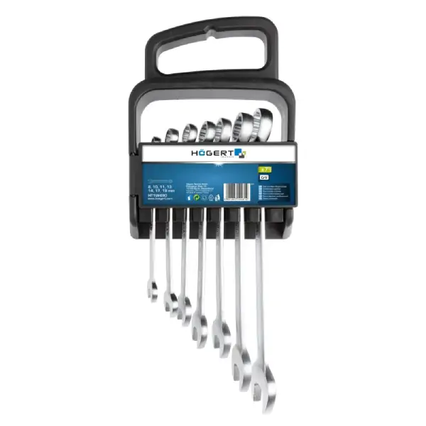 Set kombinovanih ključeva, 8–19 mm, CrV, DIN 3113 HT1W490 Hogert