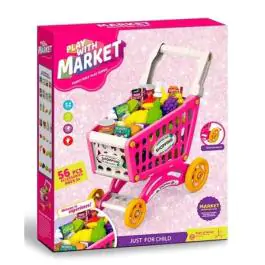 Igračka Kolica za shopping 56 delova Roze