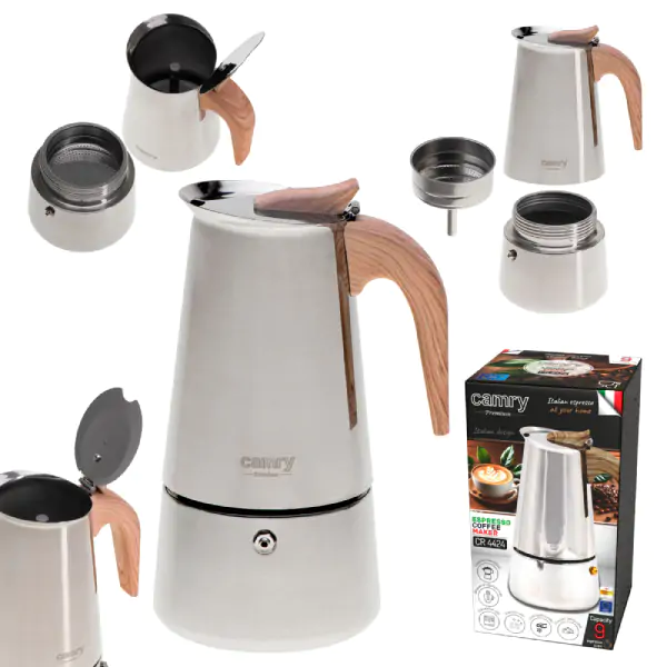 CAMRY CR4424 džezva za espresso kafu 9 šoljica 450ML gas indukcija elektricna ringla