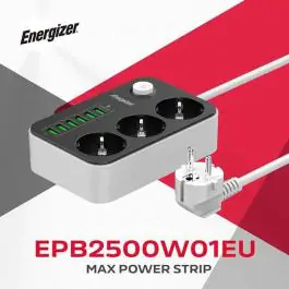 ENERGIZER produžni kabl 6xUSB port 2m, prenaponska zastita