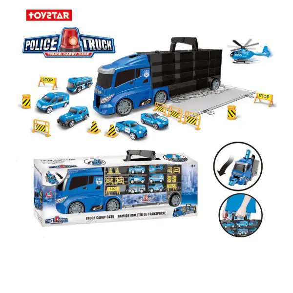 Kamion tegljač plavi sa vozilima CT365096