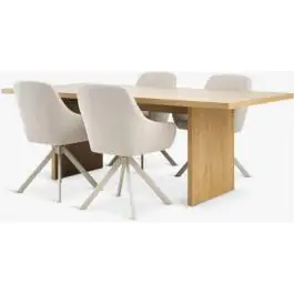 MUNKEBY D220 sto topao hrast + 4 ROSTRUP stolice bež