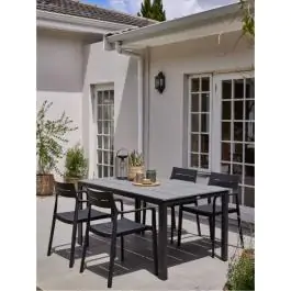 MARIELYST L150 baštenski sto siva + 4 INGSTRUP baštenske stolice crna S372724