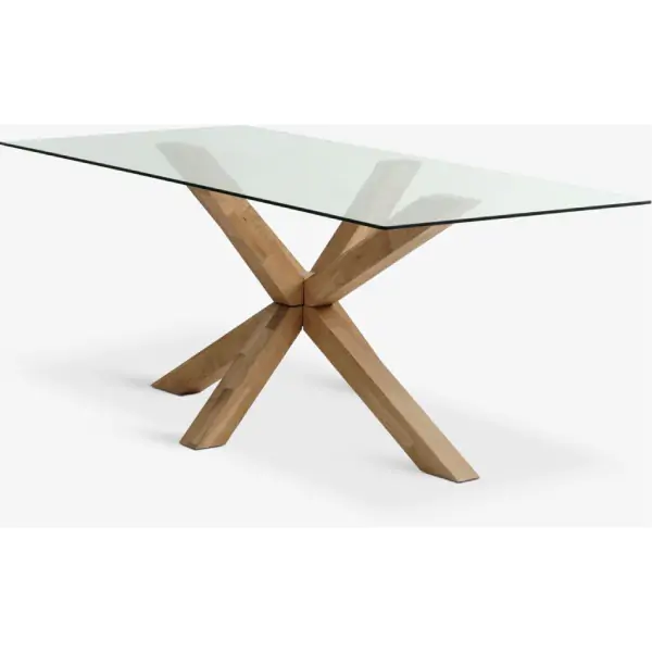 Trpezarijski sto AGERBY 90x190 staklo/natur hrast 3670218