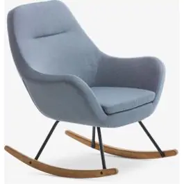 Fotelja za ljuljanje NEBEL svetlo plava tkanina 3690307