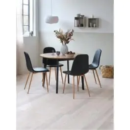 Trpezarijski sto JEGIND Ø105 natur hrast/crna 3690564