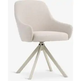 Trpezarijska stolica ROSTRUP rotirajuća bež tkanina 3640285