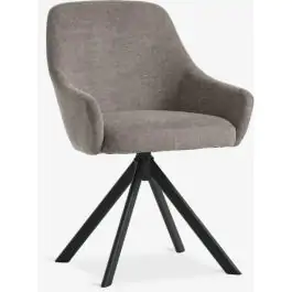 Trpezarijska stolica ROSTRUP rotirajuća bež tkanina/crna 3670360