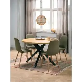 Trpezarijski sto NORTOFT Ø120 topao hrast boja/crna 3670354