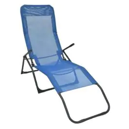 Sklopiva ležaljka za plažu i baštu 136 x 58 x 94 cm plava