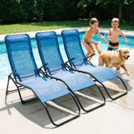 Sklopiva ležaljka za plažu i baštu 136 x 58 x 94 cm plava