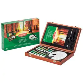 Set u drvenoj kutiji Boje akrilne 12ml 12boja+pribor Academy Derwent 2305674 000017152