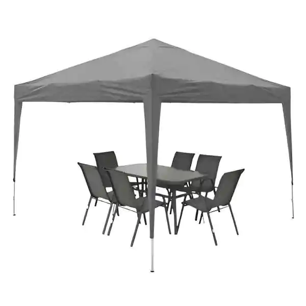 Sklopivi paviljon za dvorišta 3x3m sivi