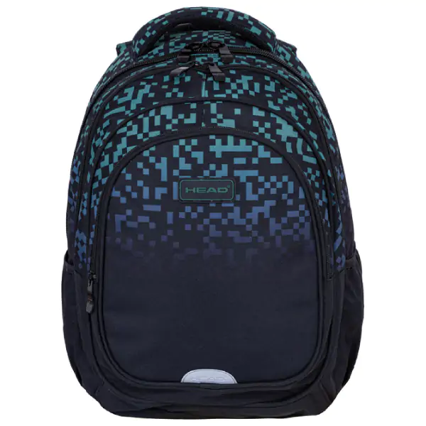 Ranac đački anatomski 3zipa 1džep AB200 Green Bricks 24./25.Head 502024117 crno-zeleni 000021126