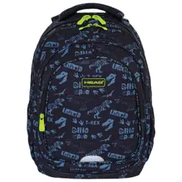 Ranac đački anatomski 2zipa 1džep veći AB300 Tyrannosaurus 24.Head 502024114 crno-sivi 000021091