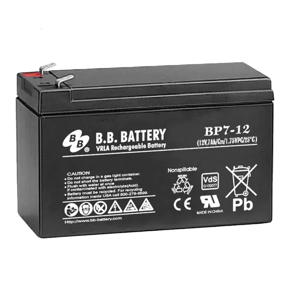 Akumulator-baterija 12V 7Ah BP7-12 BB Battery terminal T2