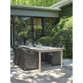 KOLLEN D205 baštenski sto tvrdo drvo + 4 GAMMELBY baštenske stolice siva S371306