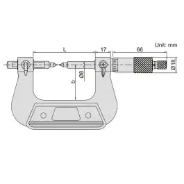 INSIZE Mikrometar za zupčanike 50-75 mm 3291-75