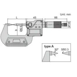 INSIZE Mikrometar sa šiljatim vrhom 3530-25A