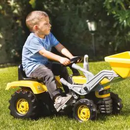 Dečiji traktor na pedale sa kašikom za utovar žuti Doly Toys