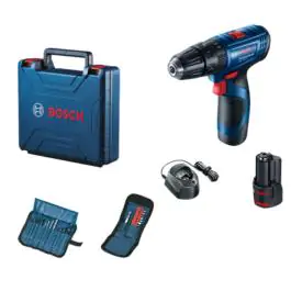 Akumulatorska vibraciona bušilica, odvrtač Bosch GSB 120-LI, 2x2,0Ah + 23-delni set pribora u koferu, 06019G8102