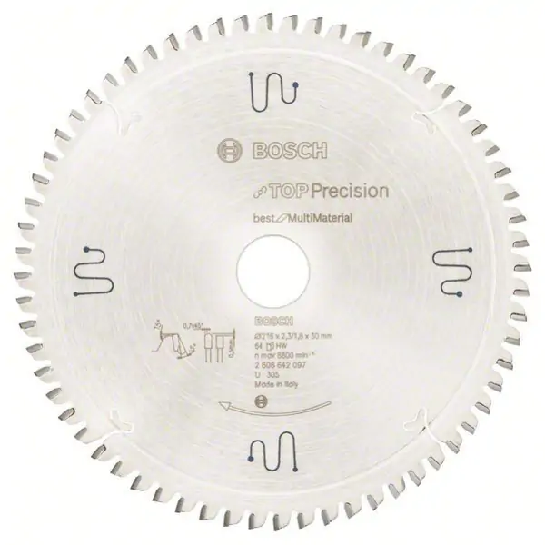 List kružne testere Top Precision Best for Multi Material Bosch 2608642097, 216 x 30 x 2,3 mm, 64