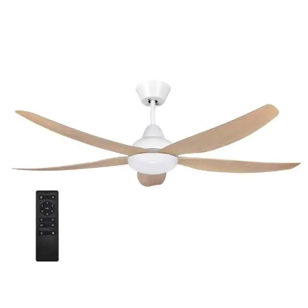 PROSTO beli plafonski ventilator 142cm, 5 elisa LED