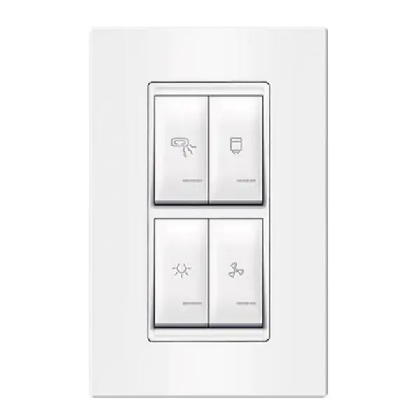 Set sklopki za kupatilo 4x16ax 250v~ sa indikacijom, vertik. univerzalni (svetlo ALING-CONEL