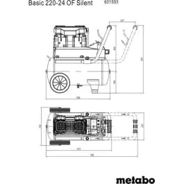 Metabo Basic 220-24 OF Silent kompresor 24 l 8 bara 230 V