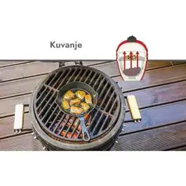 Kamado roštilj 59,5 cm Green Bay – keramički roštilj za pečenje, dimljenje i sporo pripremanje hrane