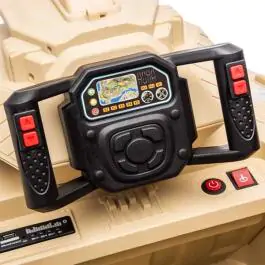 Dečiji tenk na akumulator 12V sa daljinskim upravljačem i funkcijom pucanja – kakhi