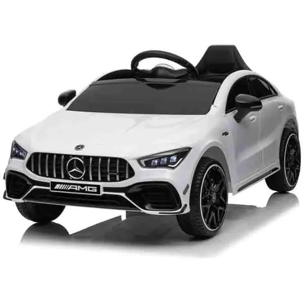 Dečiji automobil na akumulator Mercedes-Benz AMG CLA 45 Beli – Licencirani model sa LED svetlima i vratima koja se otvaraju