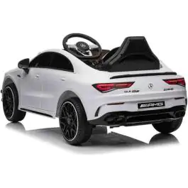 Dečiji automobil na akumulator Mercedes-Benz AMG CLA 45 Beli – Licencirani model sa LED svetlima i vratima koja se otvaraju