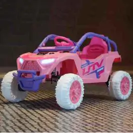 Dečiji bagi na akumulator Roze sa daljinskim upravljačem, Bluetooth funkcijom i LED svetlima